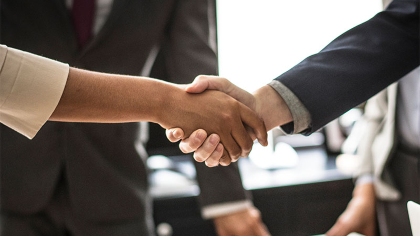 Handshake business partnership