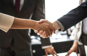 Handshake business partnership