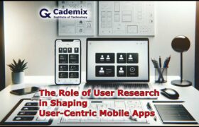 This image depicting a contemporary UX design workspace tailored to usability testing for mobile apps. Samareh Ghaem Maghami, Cademix Magazine.