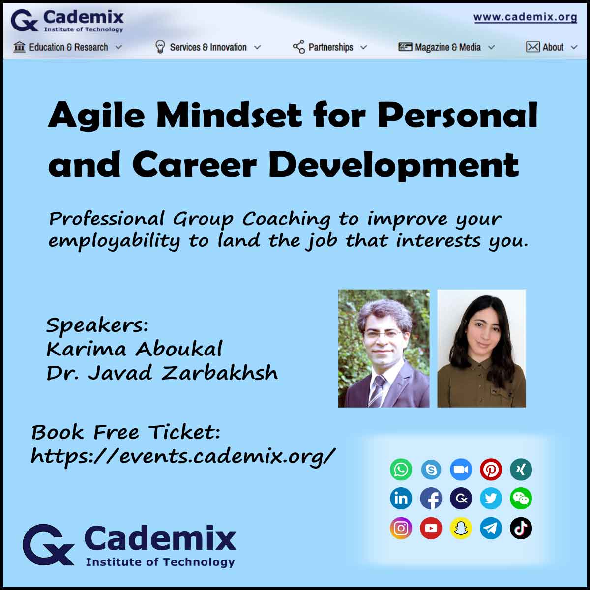 Cademix Event Online Karima Aboukal Agile Mindset for Personal and Career Development