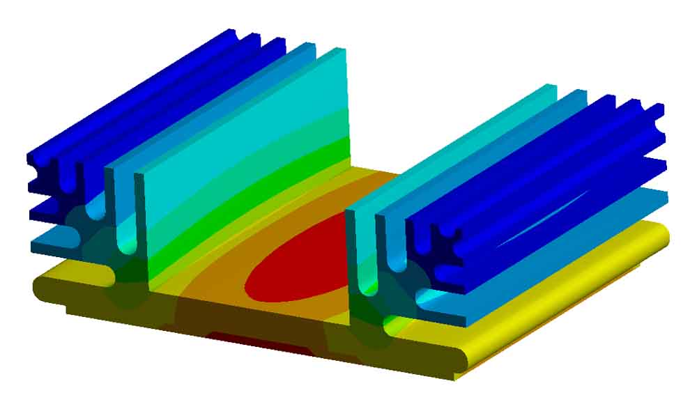 Thermal simulation Finite Element analysis of heat sink