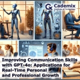 The image illustrating the use of GPT-4o to improve communication skills for personal and professional growth is now ready. It features a diverse group of people engaging with AI technology in various settings.