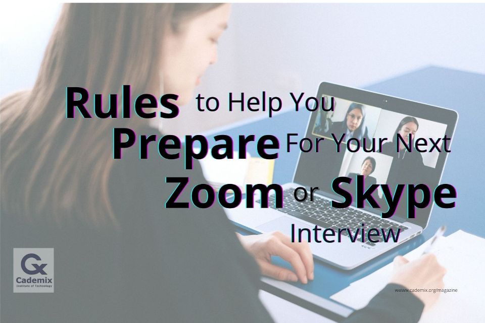 Rules to help you prepare for your next Zoom or Skype interview woman working with laptop online meeting