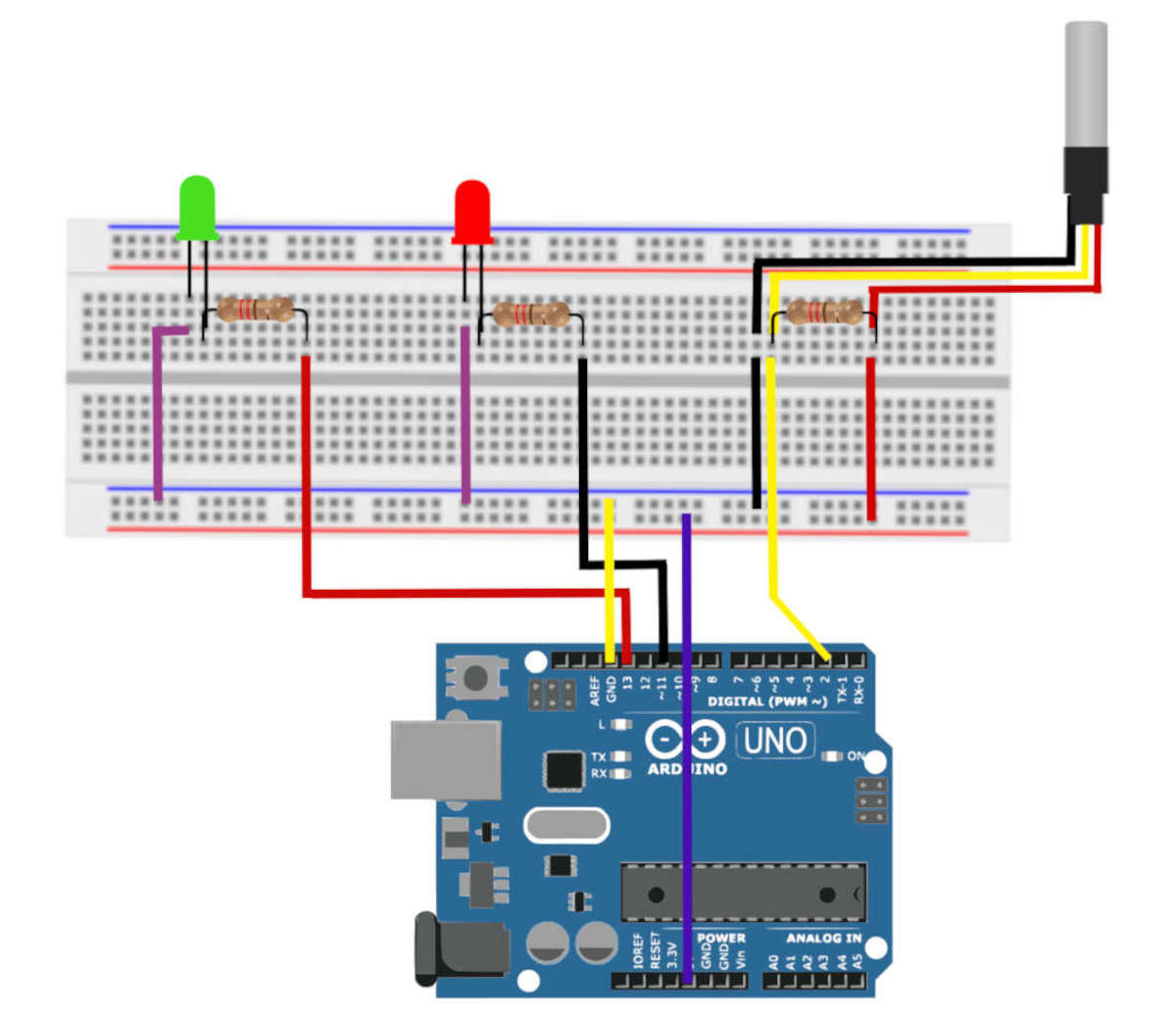 schematic circuit diagram for temperature monitoring and verification of newton's law of cooling