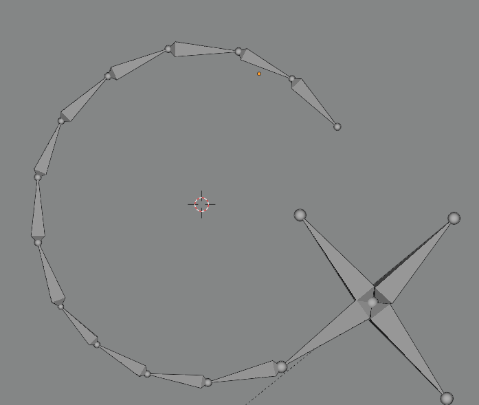 3d rigging basic rigging of cademix logo An image of a basic armature for the Cademix logo.
