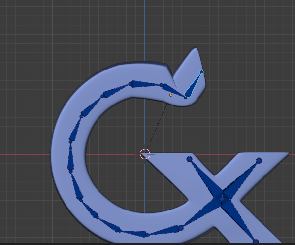 3d rigging of cademix logo An image of a logo demonstrating that in forward kinematics the child element has no control over the parent element.