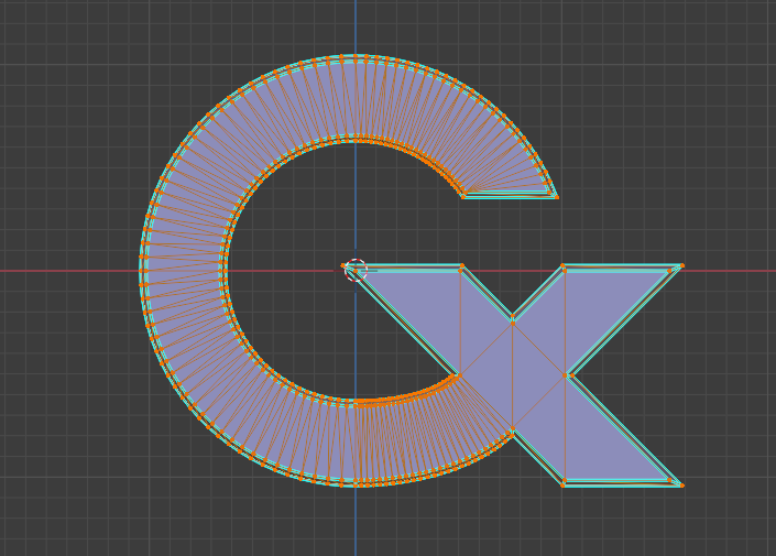 Logo model made up of triangles