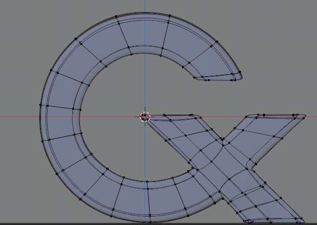 Logo model consisting of quads, cademix