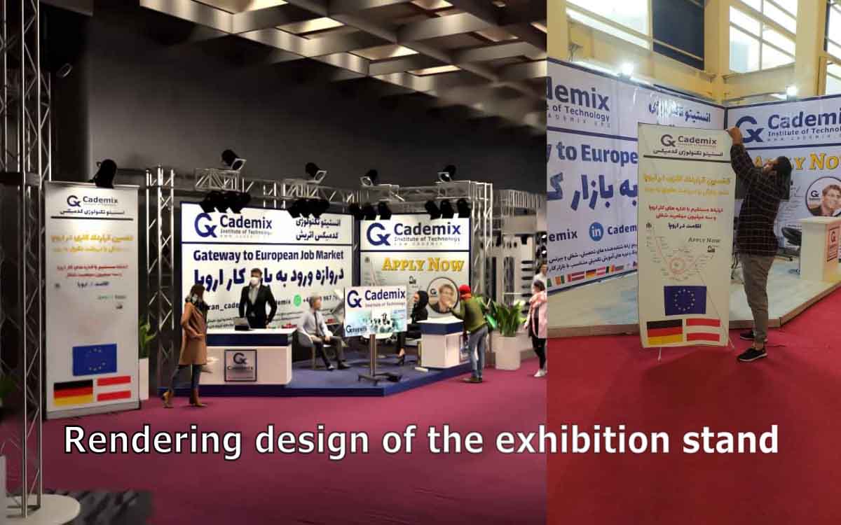 Rendering design of the exhibition stand, Shahrbanoo (Shohreh) Rajabi, Associate 3D Generalist and Interior Designer at Cademix Institute of Technology                                                        