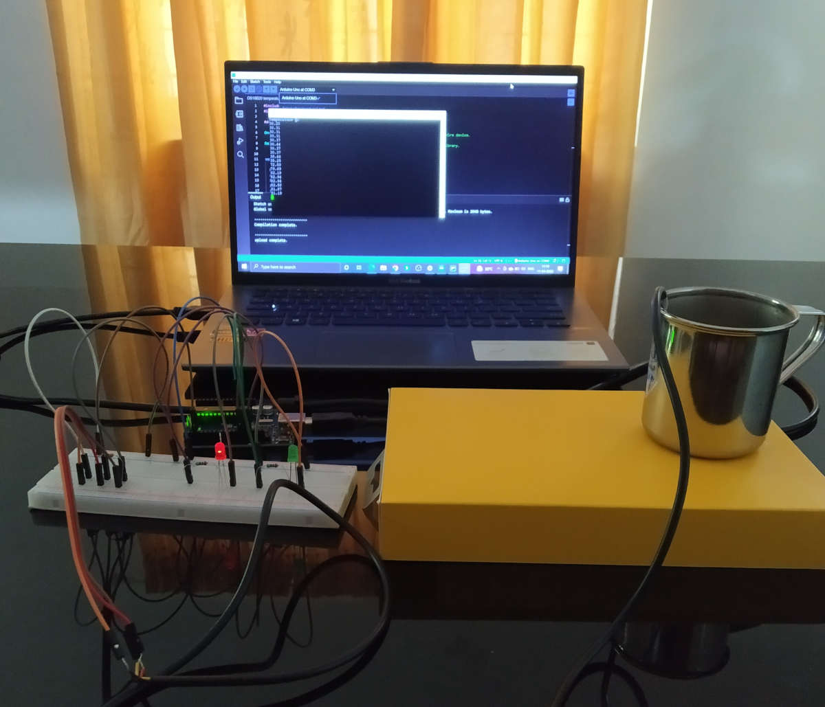 Experimental setup for arduino based temperature monitoring 
