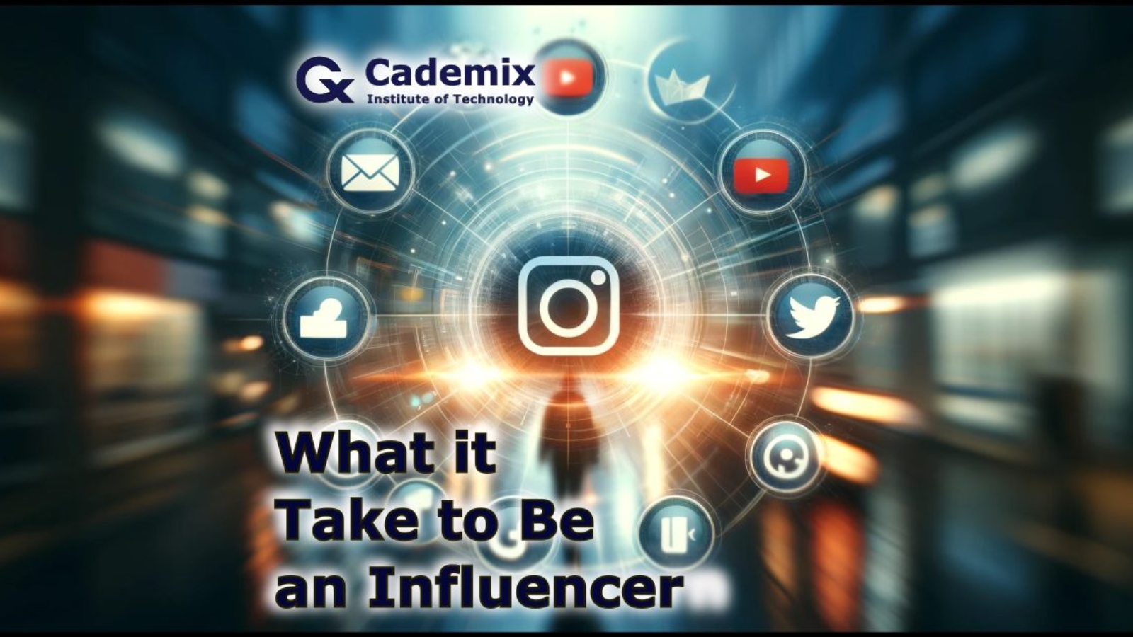 a blurred background incorporating subtle symbols of various social media platforms by Samareh Ghaem Maghami, Cademix Magazine