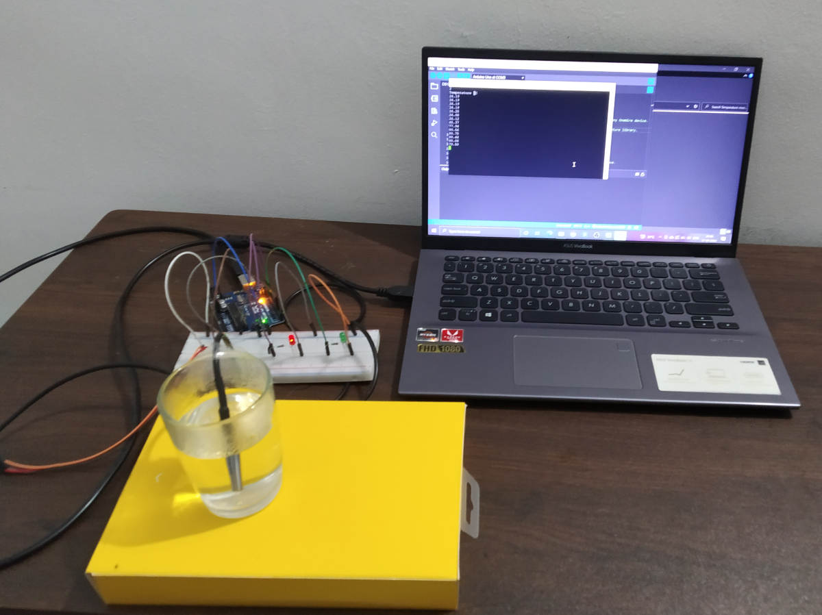 Experimental setup for studying the effect of different parameters on cooling of water