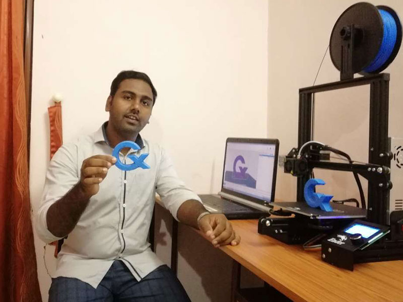 Joji Jermias 3D printing cademix internship at home india