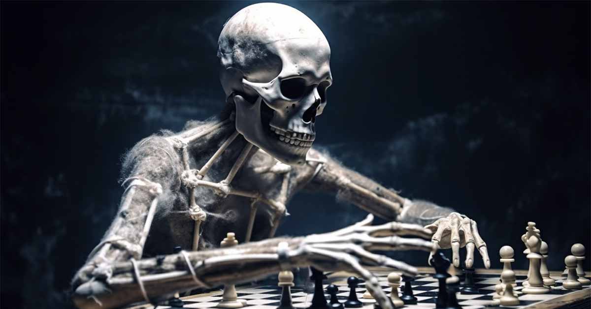 skeleton thinking playing chess procrastination cademix license cc-by-nc-nd